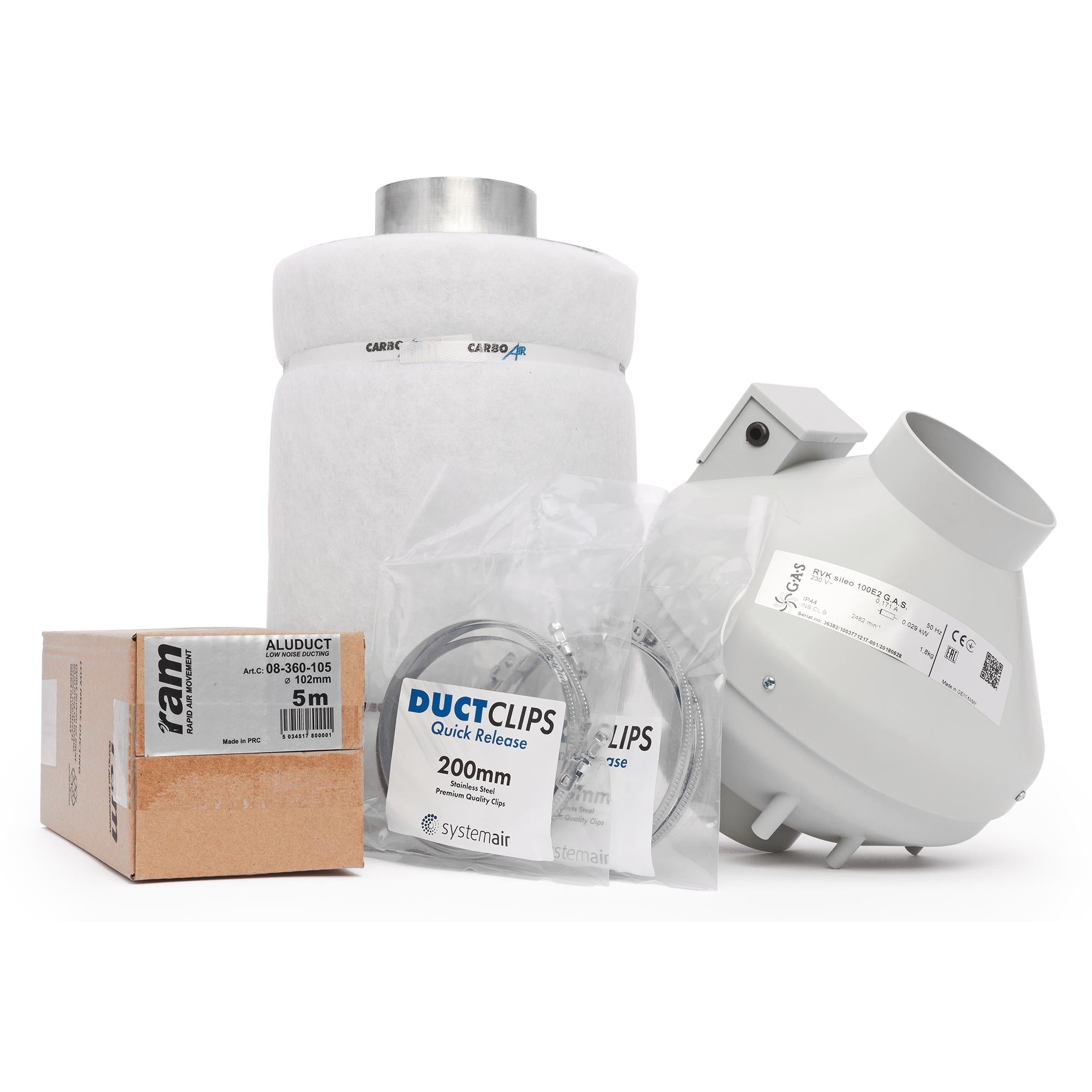 Carbo Air 4 Inch Fan & Filter Kit