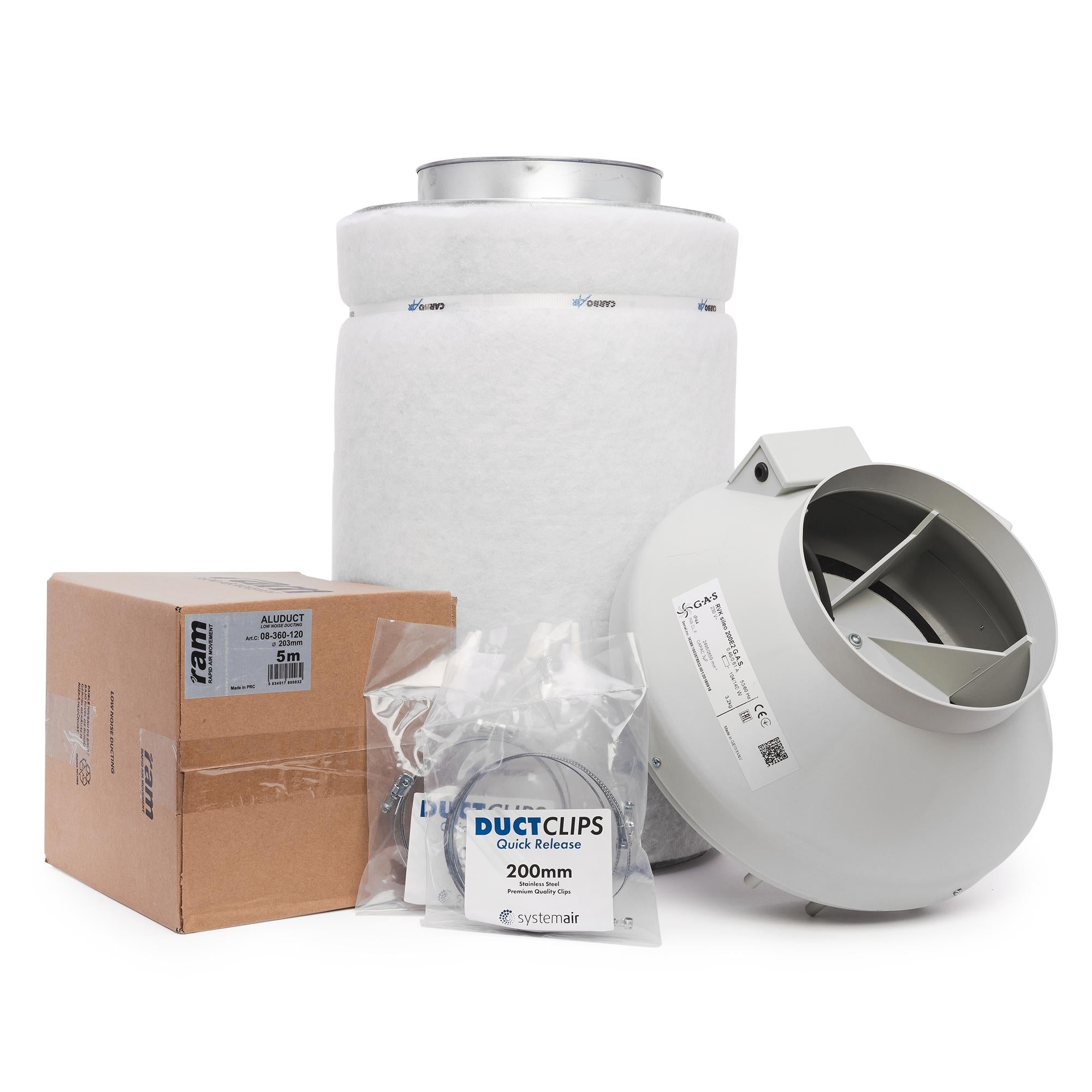 Carbo Air 8 Inch Fan & Filter Kit